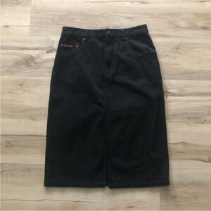 Vintage Nevada Front Slit Black Denim Skirt